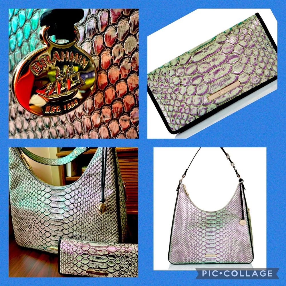 BRAHMIN SET Tabitha purse and Ady wallet mulberry potion cimorene